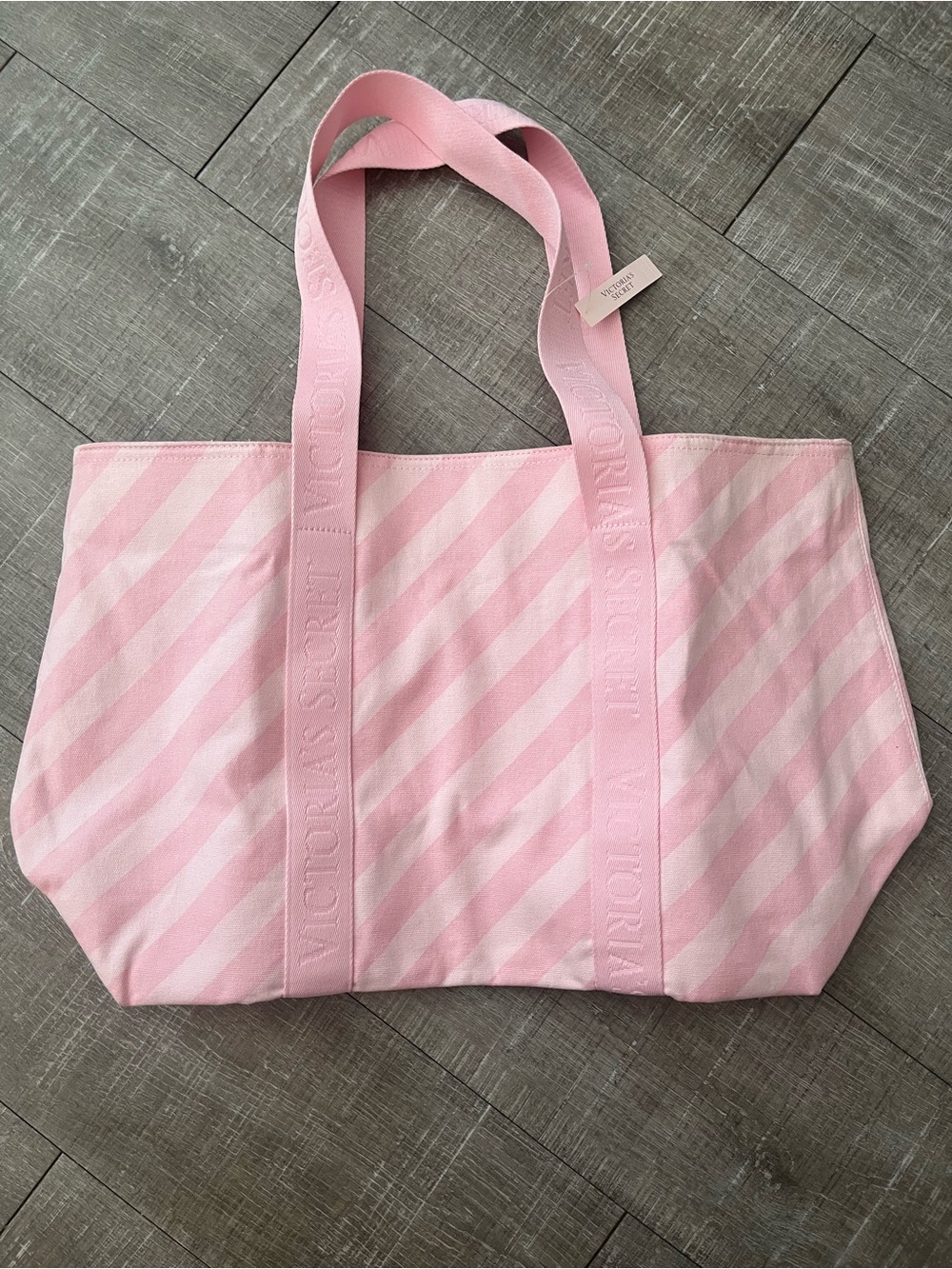 Victoria's Secret Pink Diagonal Stripe Tote